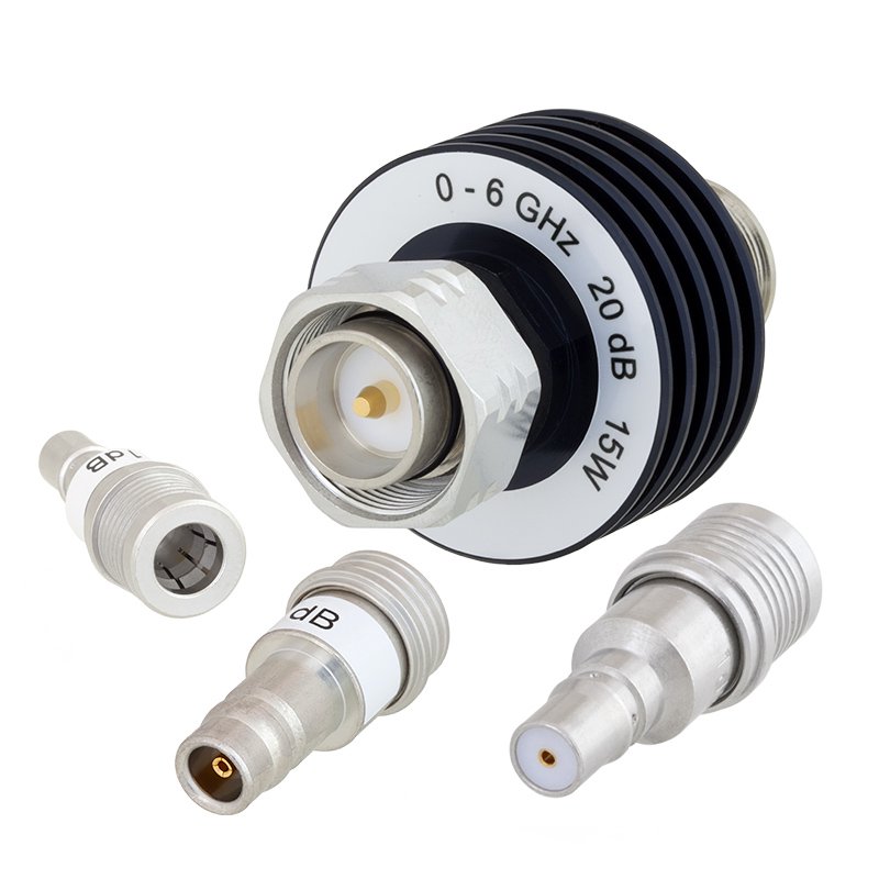 Quick-Connect RF Attenuators with QMA, QN and 4.3-10 Connectorized Designs